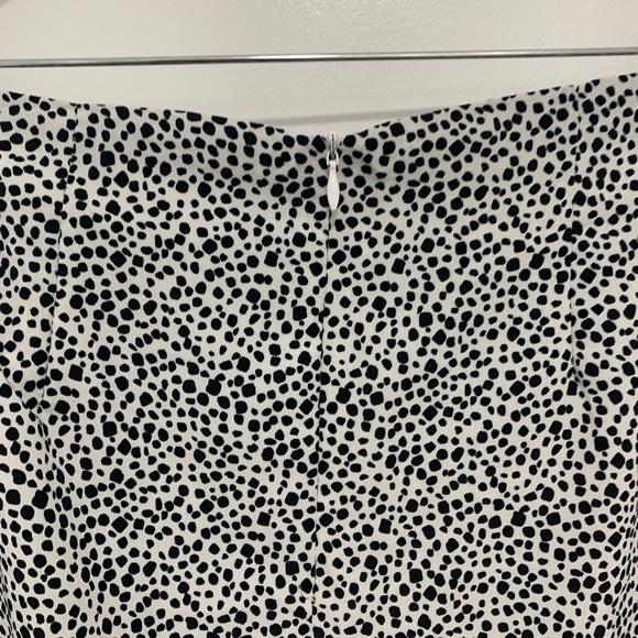 AVA Black & White Dalmatian Print Wrap Ruffle Skirt Cute Casual Party Skirt Sz 8 - Picture 6 of 7
